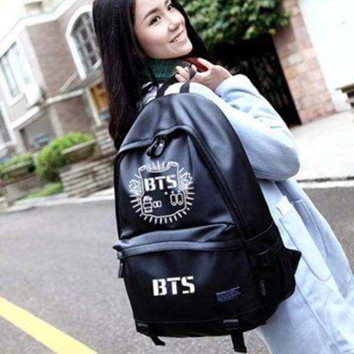 BTS Leather Backpack Backpack BulletProof Vest Classic logo a1fa27779242b4902f7ae3: Luminous|Standard