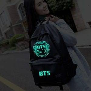 BTS Leather Backpack Backpack BulletProof Vest Classic logo a1fa27779242b4902f7ae3: Luminous|Standard 