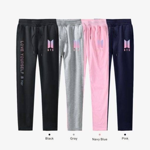 BTS Love Yourself Her Pants Leggings Love Yourself 'Her' cb5feb1b7314637725a2e7: black|gray|Navy Blue|white|Black / White|Gray / Black|Navy / White|Pink|Pink / Black|White / Black