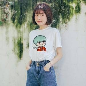 BT21 Chibi T-Shirt BT21 T-Shirts cb5feb1b7314637725a2e7: Blue|Browm / Black|Brown|Green|Orange|Pink|White / Brown 