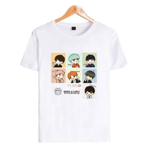 BT21 Cute Print T-Shirt BT21 T-Shirts cb5feb1b7314637725a2e7: black|Navy Blue|white|Grey