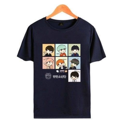 BT21 Cute Print T-Shirt BT21 T-Shirts cb5feb1b7314637725a2e7: black|Navy Blue|white|Grey