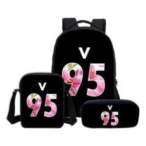 BTS Letter Print Backpack Backpack cb5feb1b7314637725a2e7: black|J-Hope|Jin 