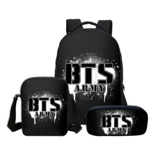 BTS Letter Print Backpack Backpack cb5feb1b7314637725a2e7: black|J-Hope|Jin