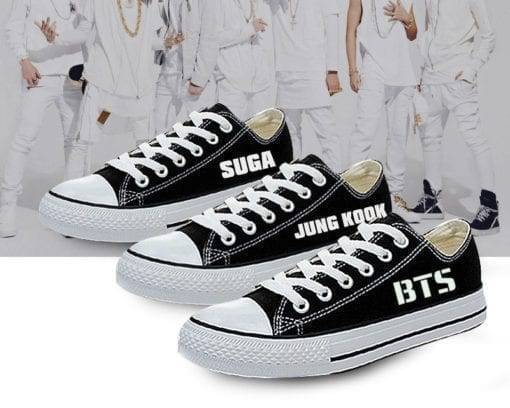 BTS Low Canvas Classic Casual Shoes Classic logo Sneakers & Shoes cb5feb1b7314637725a2e7: black|Luminous