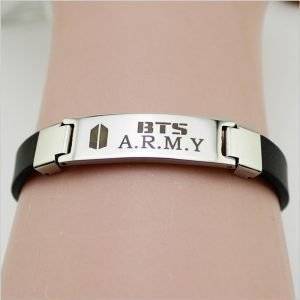 BTS Fancy Bracelet (Titanium Steel + Silica Gel Adjustable) Accessories Color: BTS 