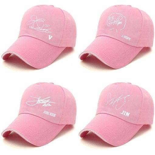 BTS Members Signature Caps (3 colours) Caps cb5feb1b7314637725a2e7: J-Hope|J-HOPE-15|J-HOPE-8|JIMIN-16|JIMIN-9|Jin|JIN-10|JIN-17|JUNGKOOK-11|JUNGKOOK-18|Random|RM|RM-12|RM-19|Suga|SUGA-13|SUGA-20