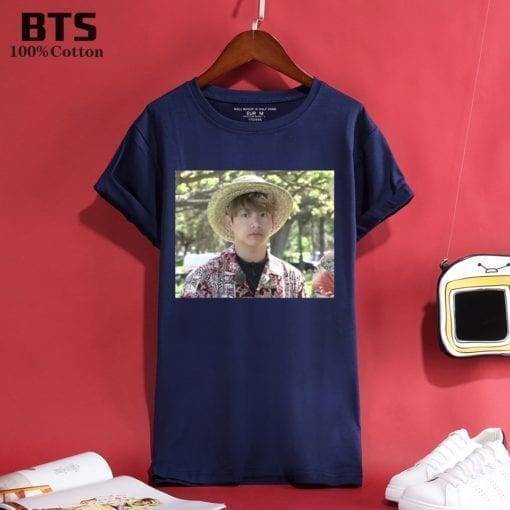 BTS Jungkook Hawaii Style Summer Cotton T-Shirts T-Shirts cb5feb1b7314637725a2e7: black|gray|Navy Blue|white|Pink