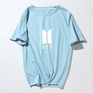 BTS-New Korean Style O-Neck T-Shirt New Logo T-Shirts cb5feb1b7314637725a2e7: Dark Khaki|Blue|Grey|Pink 