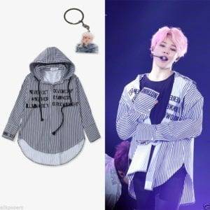 BTS JIMIN Striped Shirt Bangtan Fashion BTS Wings Merch 6f6cb72d544962fa333e2e: L|M 