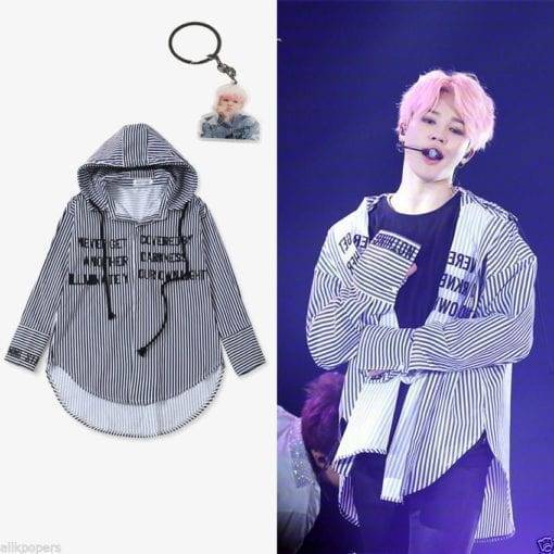 BTS JIMIN Striped Shirt Bangtan Fashion BTS Wings Merch 6f6cb72d544962fa333e2e: L|M