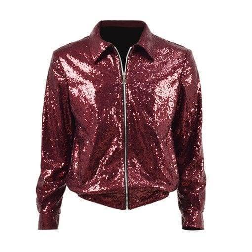 BTS Jungkook ”Fake Love” Red Sequin Jacket Bangtan Fashion Hoddies & Jackets 6f6cb72d544962fa333e2e: L|M|S|XL|XS|XXL