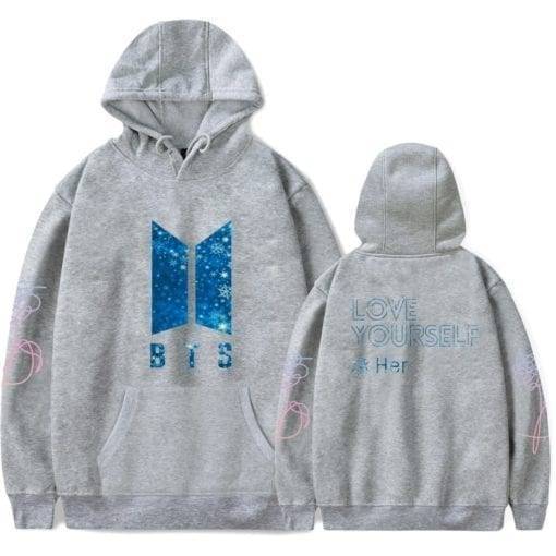 BTS Love Yourself Her Glitter Hoodie Hoddies & Jackets Love Yourself 'Her' New Logo cb5feb1b7314637725a2e7: black|gray|white|Navy|Pink|Red