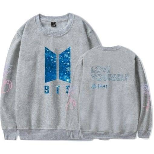 BTS Love Yourself Her Sweatshirt Love Yourself 'Her' New Logo Sweatshirts cb5feb1b7314637725a2e7: black|gray|white|Navy|Pink|Red