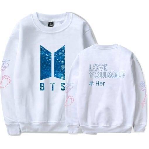 BTS Love Yourself Her Sweatshirt Love Yourself 'Her' New Logo Sweatshirts cb5feb1b7314637725a2e7: black|gray|white|Navy|Pink|Red