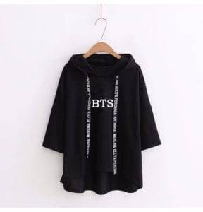 BTS Casual Short Sleeve Hoodie Pullover Classic logo Hoddies & Jackets cb5feb1b7314637725a2e7: bts black|bts pink|bts red|bts white|bts yellow 