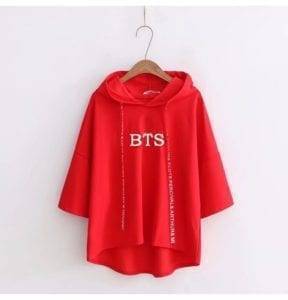 BTS Casual Short Sleeve Hoodie Pullover Classic logo Hoddies & Jackets cb5feb1b7314637725a2e7: bts black|bts pink|bts red|bts white|bts yellow 