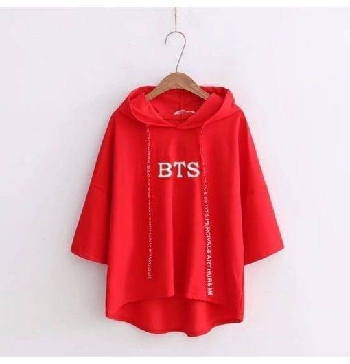 BTS Casual Short Sleeve Hoodie Pullover Classic logo Hoddies & Jackets cb5feb1b7314637725a2e7: bts black|bts pink|bts red|bts white|bts yellow