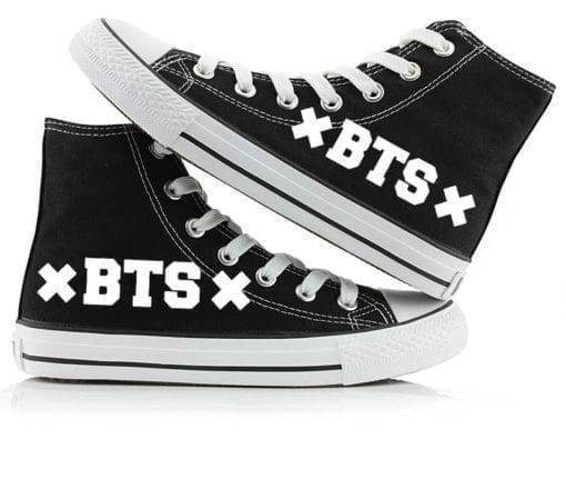 BTS High Top Canvas Flat Sneakers BulletProof Vest Classic logo Sneakers & Shoes cb5feb1b7314637725a2e7: A|B|C|D|E|F