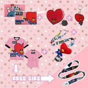 BT21 T-shirt+Pencil Case+Badge+Keychain+Plush Doll+Phone Rope Set BT21 cb5feb1b7314637725a2e7: BT21|J-HOPE MANG HORSE|JIMIN CHIMMY DOG|JIN RJ SHEEP|JUNG-KOOK COOKY|RM KOYA KOALA|SUGA SHOOKY|V TATA HEART 