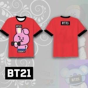 BT21 Short Sleeve T-Shirt BT21 T-Shirts cb5feb1b7314637725a2e7: BT21|CHIMMY|COOKY|KOYA|MANG 