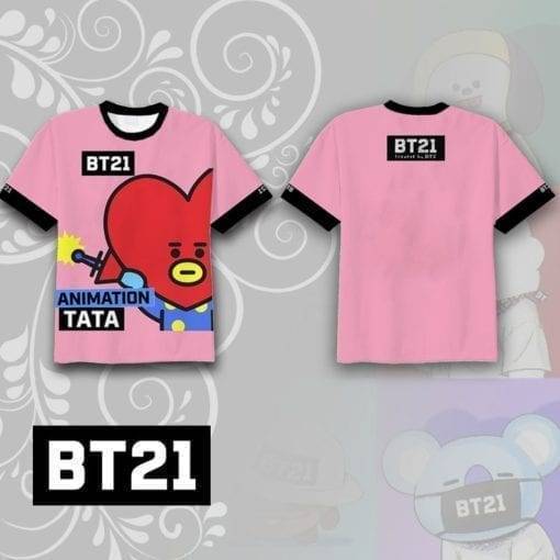 BT21 Short Sleeve T-Shirt BT21 T-Shirts cb5feb1b7314637725a2e7: BT21|CHIMMY|COOKY|KOYA|MANG