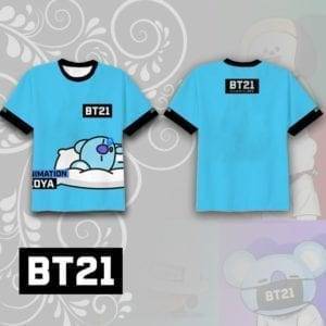 BT21 Short Sleeve T-Shirt BT21 T-Shirts cb5feb1b7314637725a2e7: BT21|CHIMMY|COOKY|KOYA|MANG 