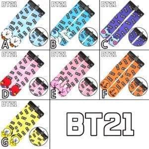 BT21 Colourful Cotton Socks Accessories BT21 Socks cb5feb1b7314637725a2e7: A|B|C|D|E|F|G 