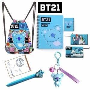 BT21 Drawstring Bag Backpack+Notebook+Pencil Case+Ballpoint Pen+Keychain School Gift BT21 Stationery cb5feb1b7314637725a2e7: CHIMMY|COOKY|KOYA|MANG 