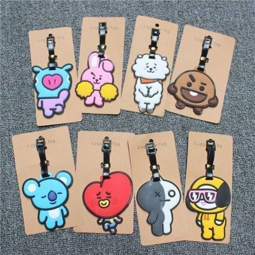 BT21 Baggage Boarding Tags Accessories BT21 Other Accessories cb5feb1b7314637725a2e7: CHIMMY|COOKY|KOYA|MANG