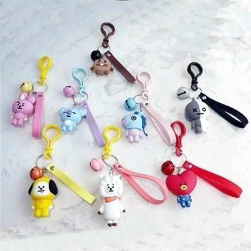 1pc KPOP BTS BT21 Cartoon Keychain Key Holder Chain Bag Pendant Accessories Keyring Jewelry YLM9514 BT21 Key Chain cb5feb1b7314637725a2e7: Cookies|Gog|Heart|Horse|Koala|Rabbit|Sheep|VAN