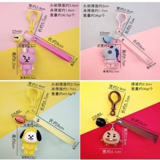 1pc KPOP BTS BT21 Cartoon Keychain Key Holder Chain Bag Pendant Accessories Keyring Jewelry YLM9514 BT21 Key Chain cb5feb1b7314637725a2e7: Cookies|Gog|Heart|Horse|Koala|Rabbit|Sheep|VAN