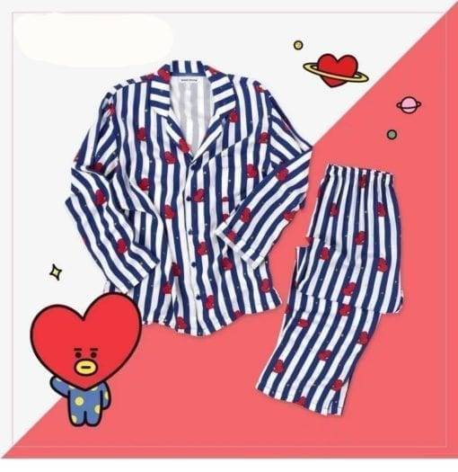 BTS Bangtan Boys cartoon version V Suga Same Harajuku Pajamas BT21 Pajamas & Sleepwear cb5feb1b7314637725a2e7: Jimin-blue|Jung kook-pink|V-navy