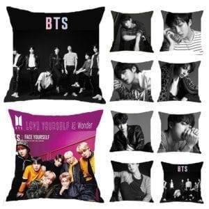 BTS 1PC Bedding Square Pillow (9 Styles) Accessories Cushions Other Accessories Plush Merch cb5feb1b7314637725a2e7: BTS-1|BTS-2|J-Hope|Jin|RM|Suga|V|JIMIN|Jung Kook 