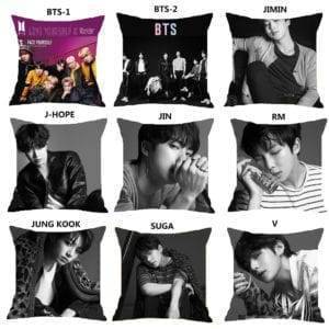 BTS 1PC Bedding Square Pillow (9 Styles) Accessories Cushions Other Accessories Plush Merch cb5feb1b7314637725a2e7: BTS-1|BTS-2|J-Hope|Jin|RM|Suga|V|JIMIN|Jung Kook 