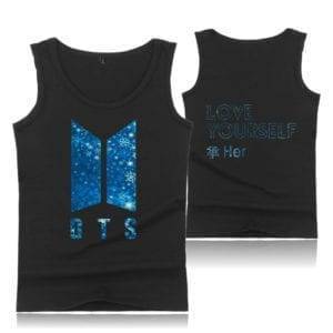 BTS Glitter Tank Top Love Yourself 'Tear' New Logo Tank Top cb5feb1b7314637725a2e7: black|gray|Navy Blue|white 