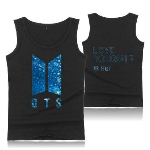 BTS Glitter Tank Top Love Yourself 'Tear' New Logo Tank Top cb5feb1b7314637725a2e7: black|gray|Navy Blue|white