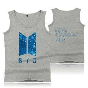 BTS Glitter Tank Top Love Yourself 'Tear' New Logo Tank Top cb5feb1b7314637725a2e7: black|gray|Navy Blue|white 