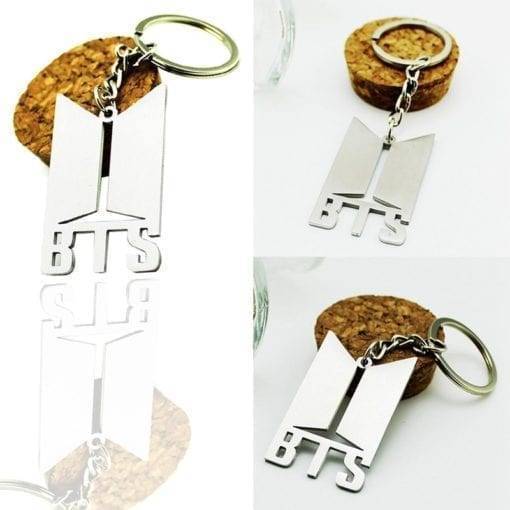 BTS Titanium Steel Pendant Keychain With BTS Logo Accessories Key Chain New Logo cb5feb1b7314637725a2e7: BTS