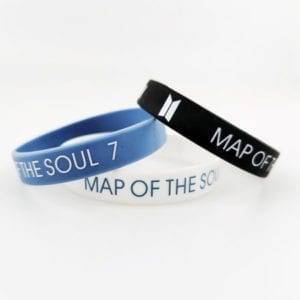 BTS MAP OF THE SOUL 7 Silicone Bracelet (2 Pieces) Accessories Bracelets BTS MAP OF THE SOUL 7 color: Black|Blue|White 