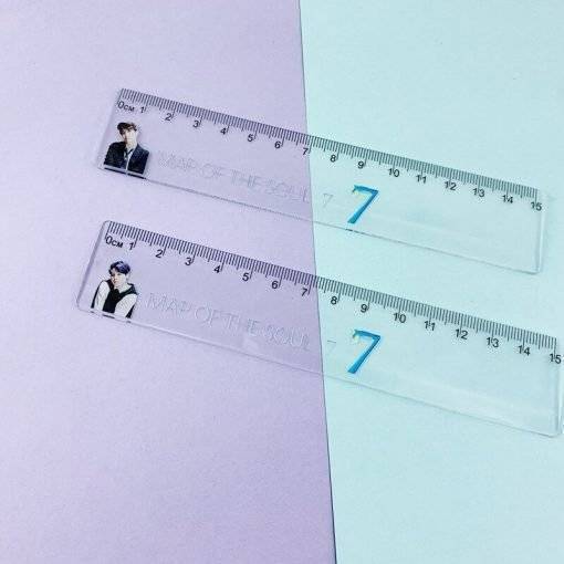 BTS MAP OF THE SOUL 7 Transparent Ruler- 8pieces Accessories Pen Stationery