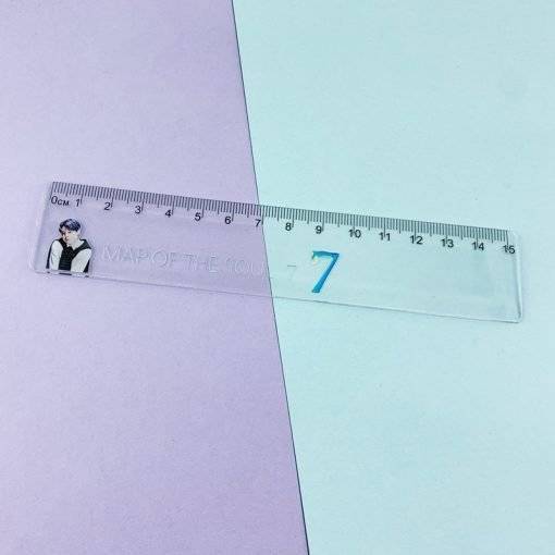 BTS MAP OF THE SOUL 7 Transparent Ruler- 8pieces Accessories Pen Stationery