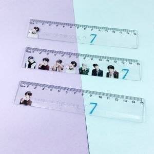 BTS MAP OF THE SOUL 7 Transparent Ruler- 8pieces Accessories Pen Stationery  