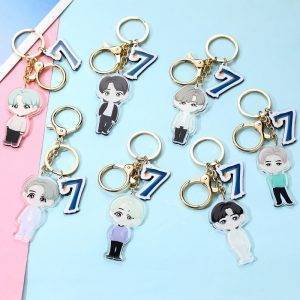 BTS Map Of The Soul 7 Cartoon Key Chain BTS MAP OF THE SOUL 7 Key Chain Color: RM|J-HOPE|JIMIN|JIN|SUGA|JK|V 