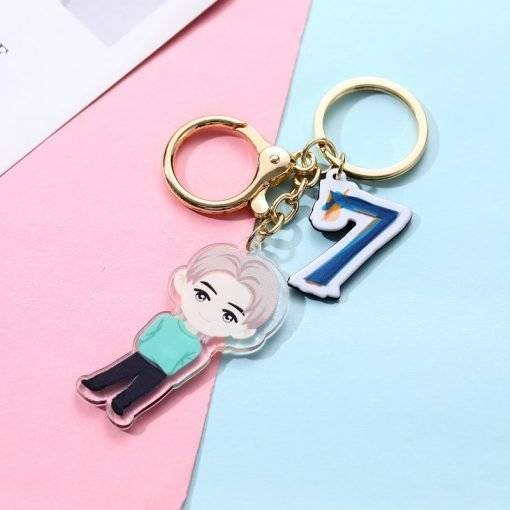 BTS Map Of The Soul 7 Cartoon Key Chain BTS MAP OF THE SOUL 7 Key Chain Color: RM|J-HOPE|JIMIN|JIN|SUGA|JK|V