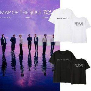 BTS MAP OF THE SOUL 7 Tour Album TShirt BTS MAP OF THE SOUL 7 T-Shirts Color: Black|White 