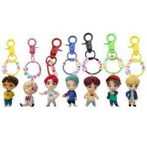 HOUSE of BTS Figures & Keychain Collection – 7PCS/set Accessories Key Chain Plaque & Figure Color: Standing|Toy Keyring|Golden Keyring|Sliver Keyring 