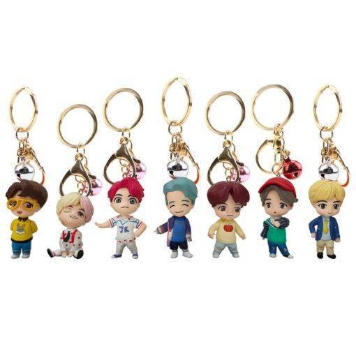 HOUSE of BTS Figures & Keychain Collection – 7PCS/set Accessories Key Chain Plaque & Figure Color: Standing|Toy Keyring|Golden Keyring|Sliver Keyring