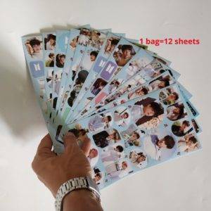 12pcs/lot Super Star Band Sticker Pack Sticker Stickers Color: 12 sheets 