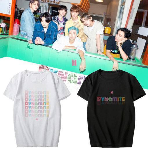 BTS Dynamite Disco T-Shirts BTS Dynamite Merch T-Shirts Color: A-Black|B-Black|A-White|B-White